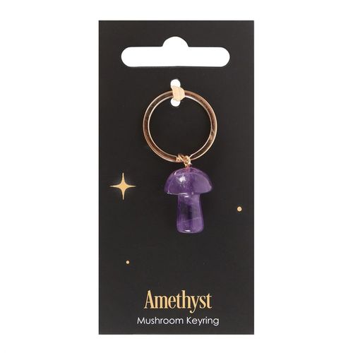 Amethyst Crystal Mushroom Keyring