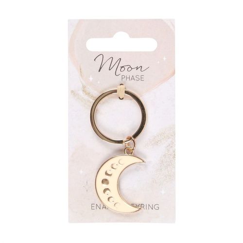 Moon Phase Crescent Enamel Keyring