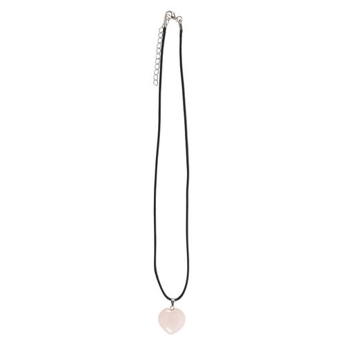 Rose Quartz Healing Crystal Heart Necklace