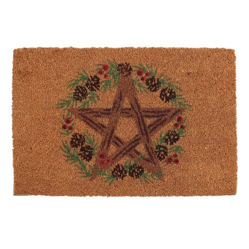 Natural Winter Solstice Pentagram Doormat