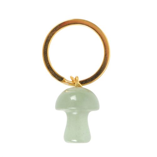 Aventurine Crystal Mushroom Keyring