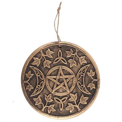 Bronze Terracotta Triple Moon Plaque