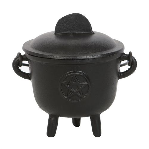 11cm Cast Iron Cauldron with Pentagram