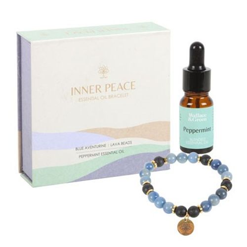 Inner Peace Blue Aventurine Crystal Essential Oil Bracelet