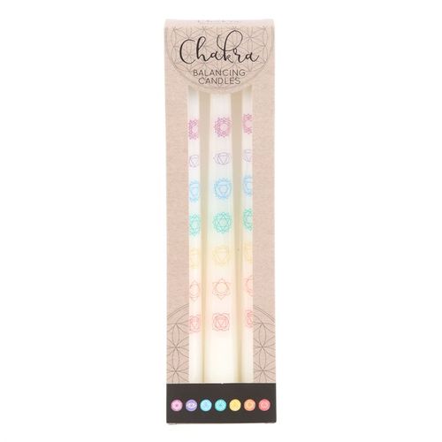 Set of 3 Chakra Balancing Taper Dinner Candles